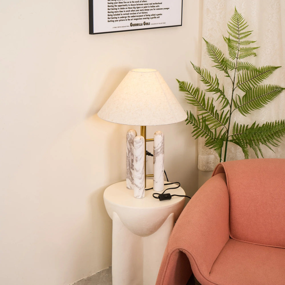 Dune Alabaster Column Table Lamp