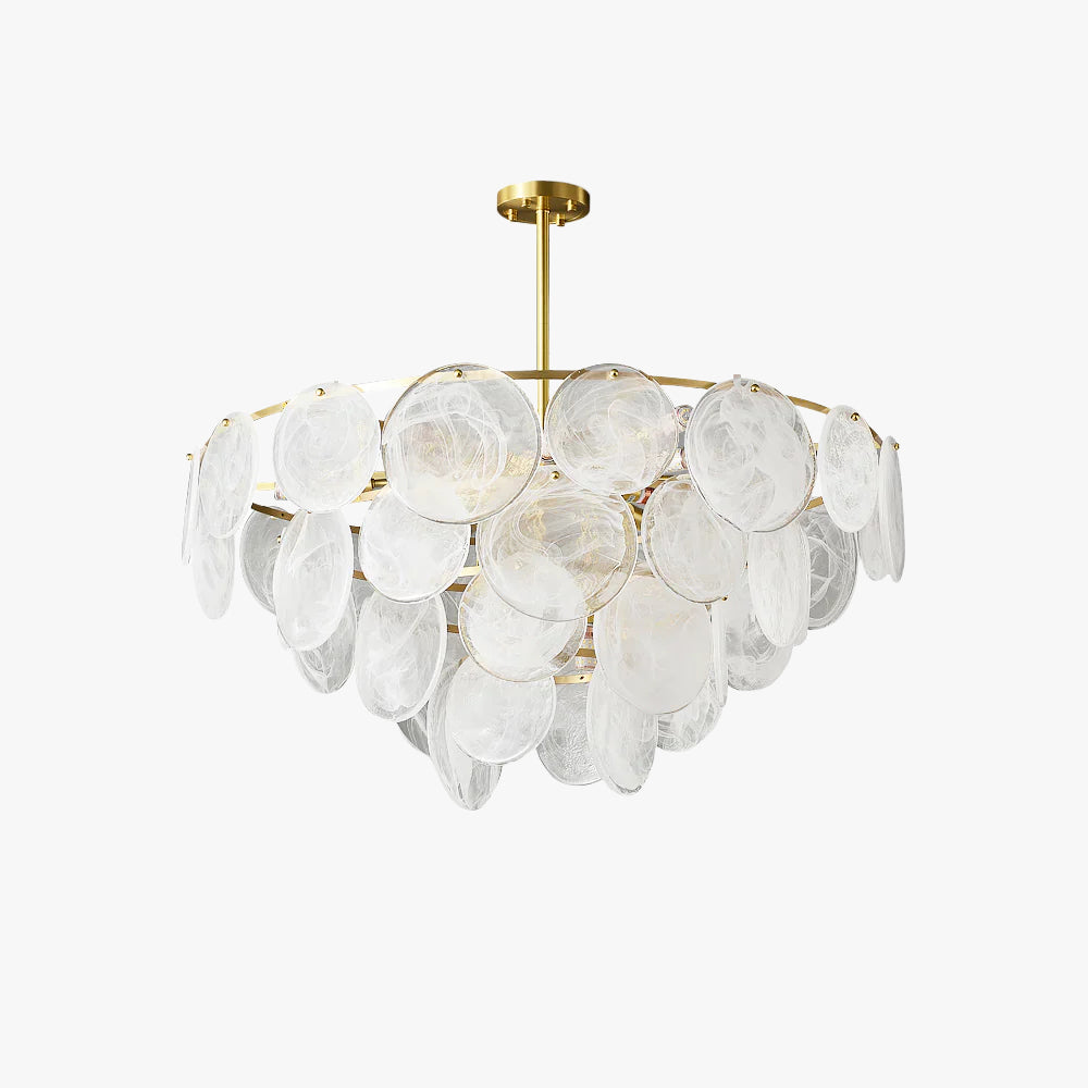 Verona Brass Frosted Glass Chandelier