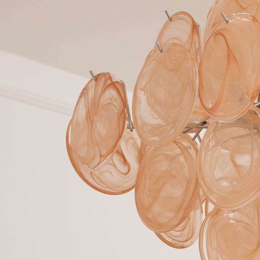 Verona Apricot Glass Chandelier