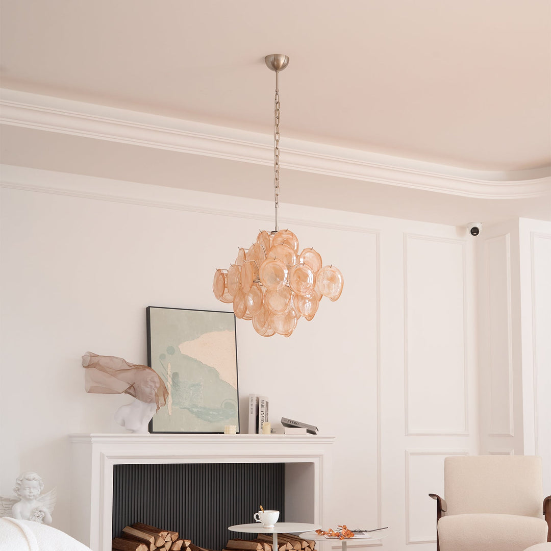 Verona Apricot Glass Chandelier