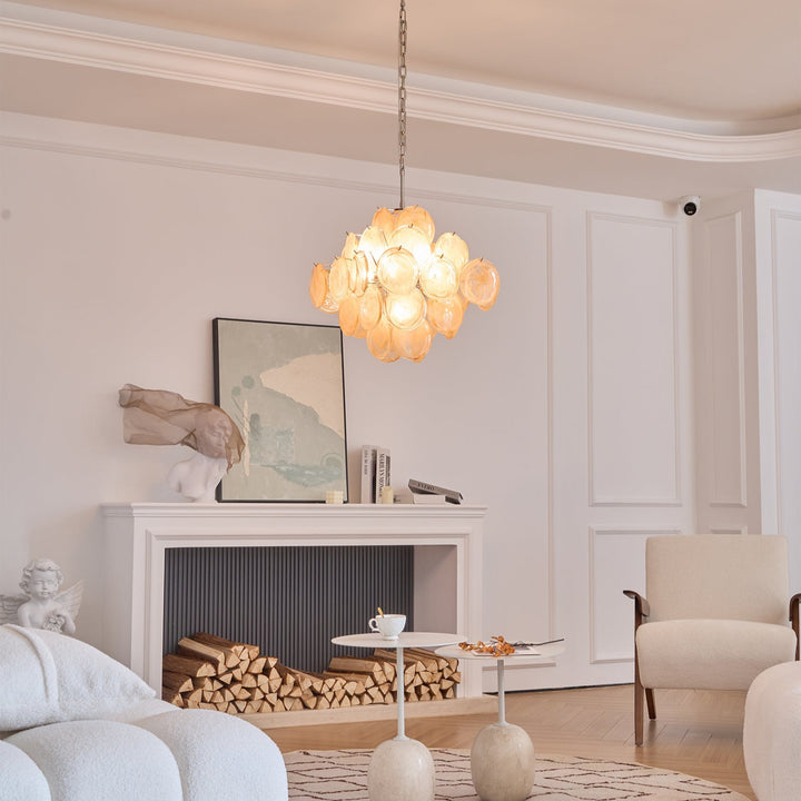Verona Apricot Glass Chandelier