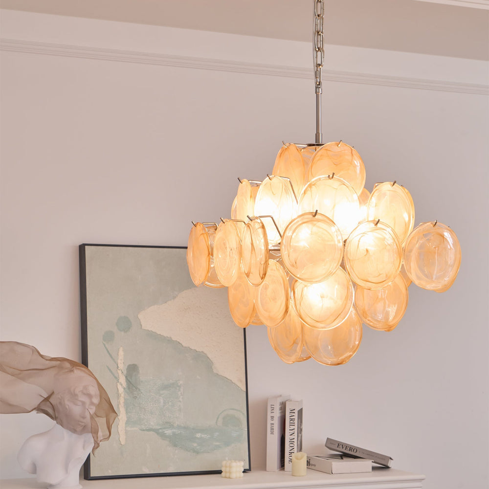 Verona Apricot Glass Chandelier