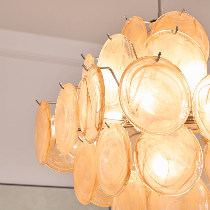 Verona Apricot Glass Chandelier
