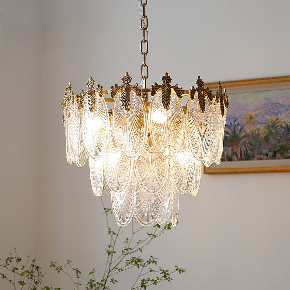 Verona Glass Leaf Chandelier