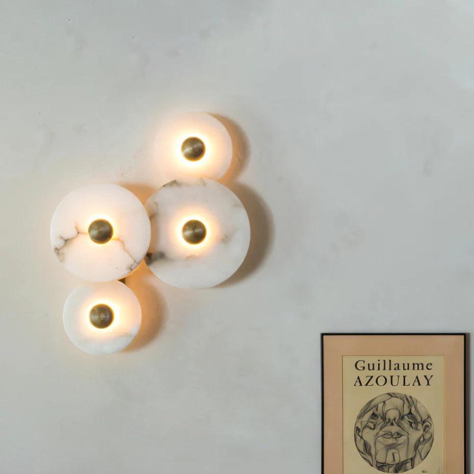Artelux Round Alabaster Combination Wall Lamp