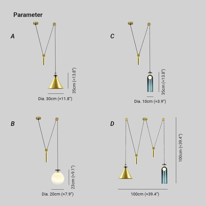 Axis Modern Glass Chandelier
