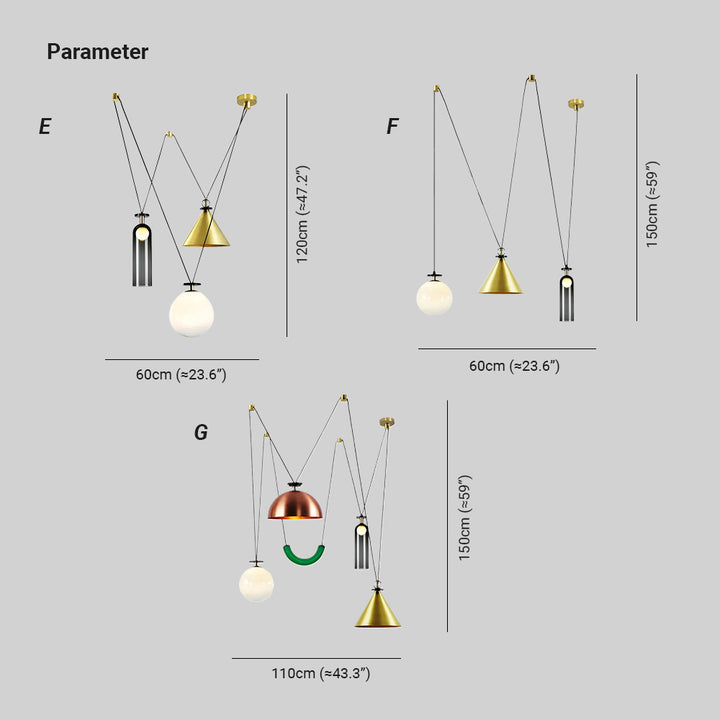 Axis Modern Glass Chandelier
