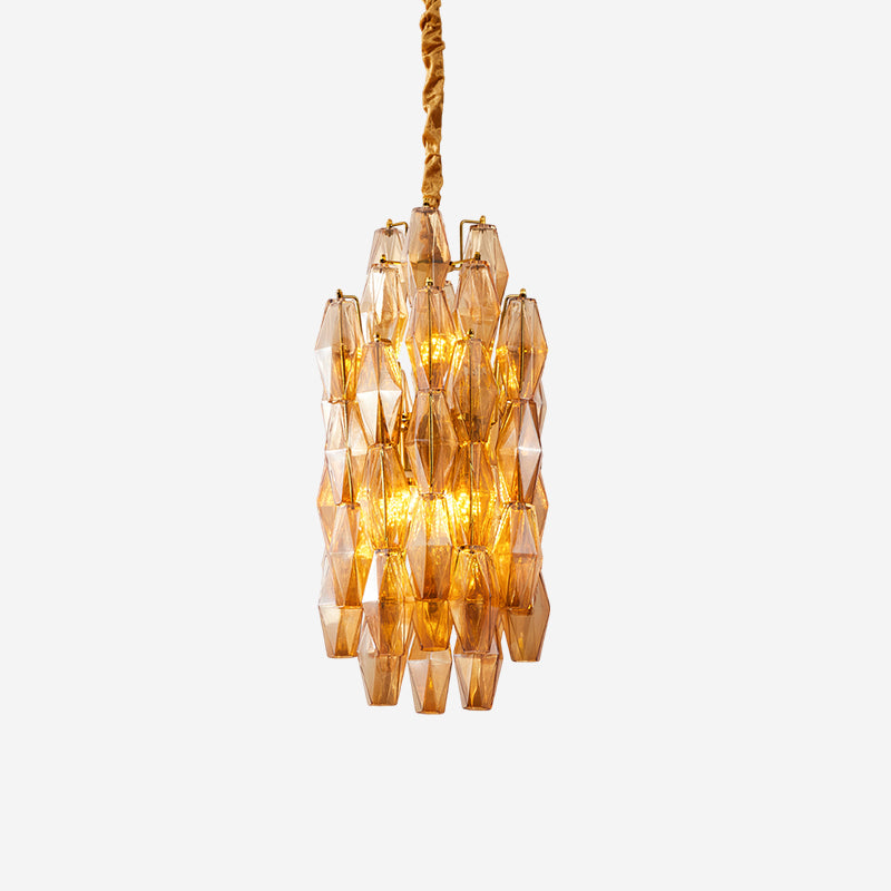 Verona Crystal Amber Pendant Lamp