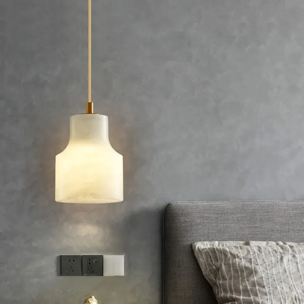 Dune Alabaster Cylinder Pendant Light